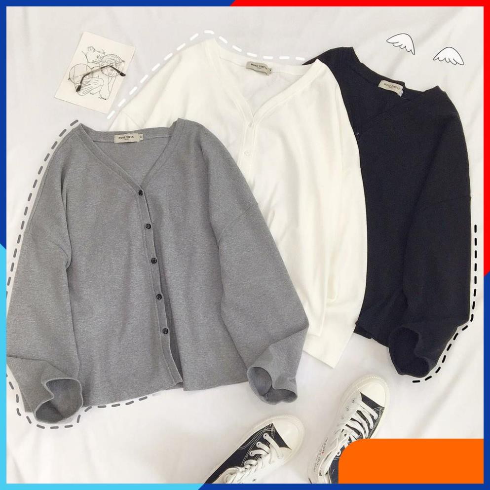 [HÀNG CAO CÂP] Áo Khoác Nỉ Cardigan Hàn Trơn Form Rộng Ulzzang (Ảnh thật)