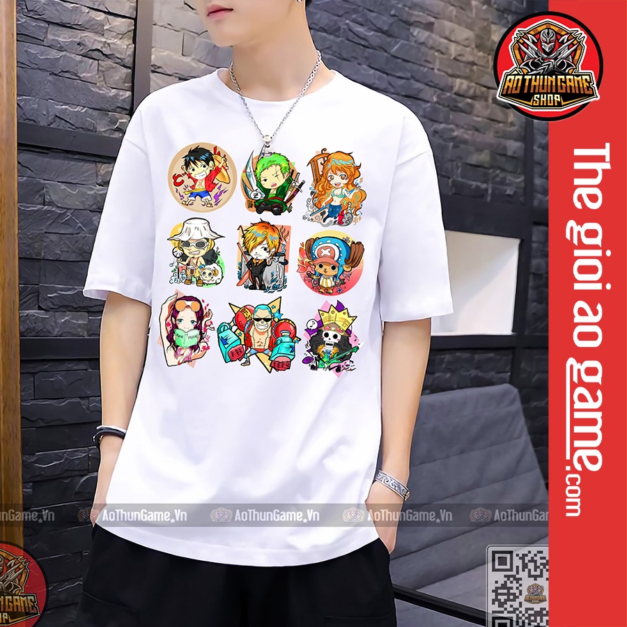 Áo one piece luffy nam nữ Áo thun one piece luffy trắng đen form rộng unisex cotton co giãn thoáng mát TGAG T10