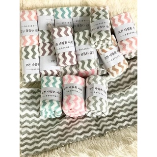 Set 10 khăn mặt kẻ hàn quốc