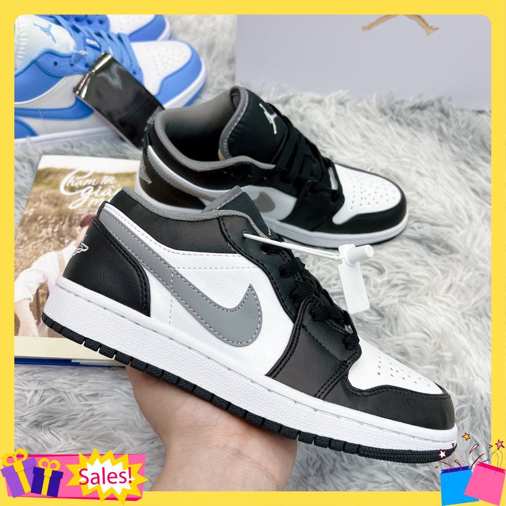 Giày Jordan Cổ Thấp, Giày JD Ghi Đen Xám Hàng Cao Câp Full Box + Bill