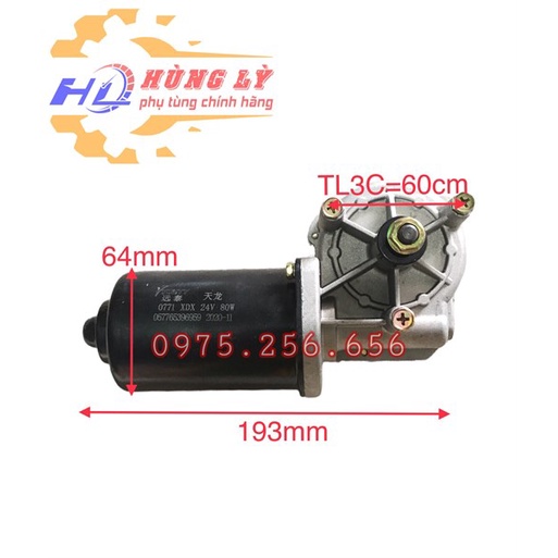 Mô tơ gạt mưa 24v Quay Trái chân rộng phụ tùng ô tô phụ tùng Hùng Lỳ