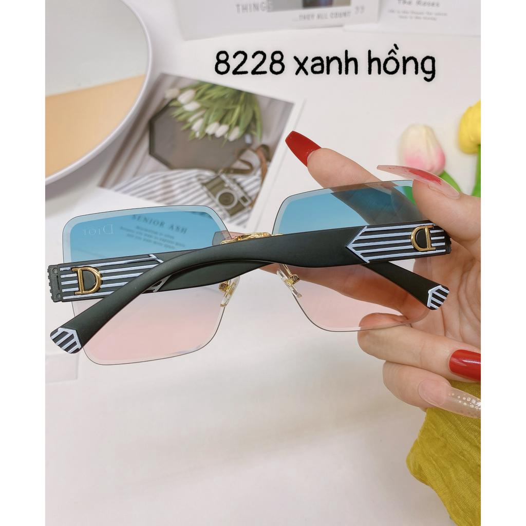 Ảnh thật Kính ốc pha lê thiết kế k viền đi ngày và đêm cao cấp chống UV400 chống chói bảo vệ mắt -D2228 kính mát nữ