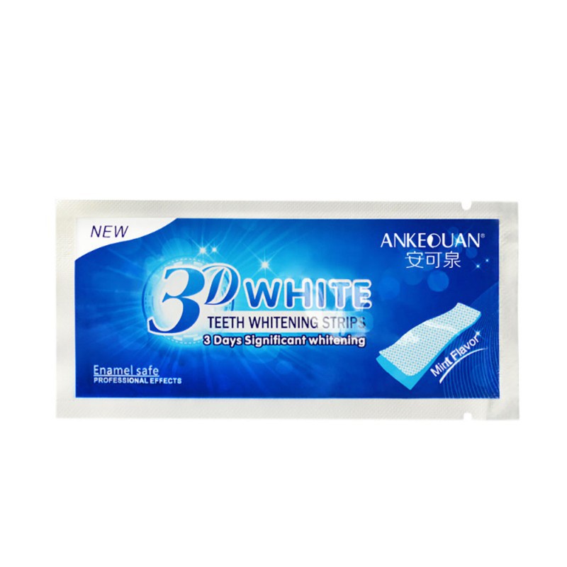 [Hàng mới về] Miếng gel dán làm trắng răng ANKEOUAN 3D đàn hồi gấp đôi chăm sóc vệ sinh răng miệng
