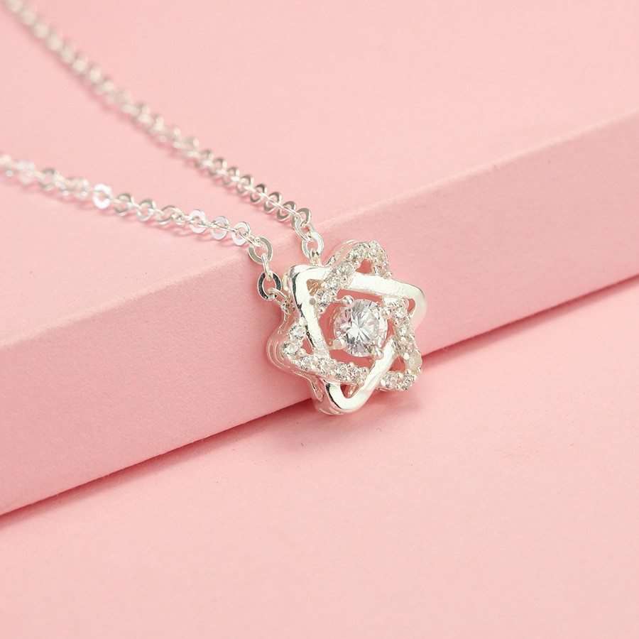 Vòng Cổ Bạc Nữ Đẹp Đính Đá Thanh Lịch -Trang Sức TNC JEWELLERY