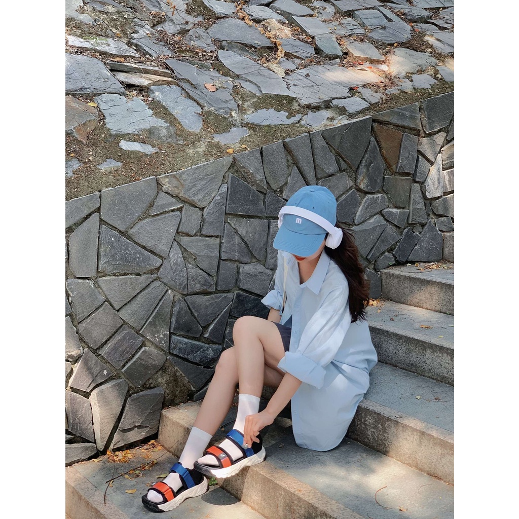 Sandal ZX The Hustle Nữ 2818 Orange Blue 2 quai đế Chunky công nghệ Phylon cao cấp