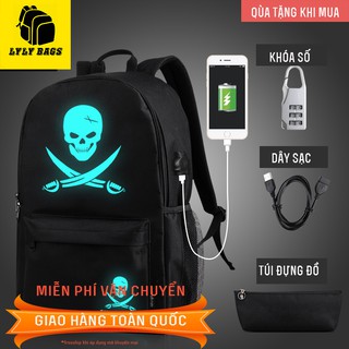 BALO thời trang HÀN QUỐC cờ hải tặc  phát quang siêu chất siêu có dây sạc usb ,khóa số kèm nhiều quà tặng độc đáo