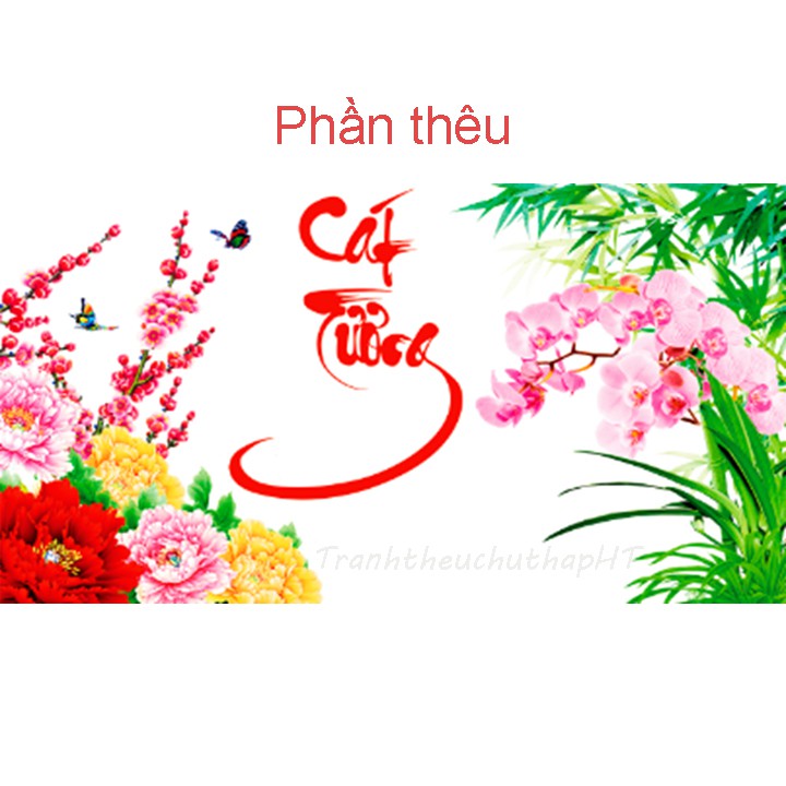 Tranh đính đá - Tranh thêu chữ thập Cát Tường LV3118, LV118 - Chưa thêu