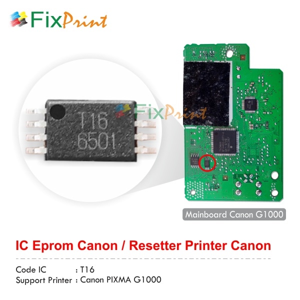 Eprom Ic Canon G1000 T16- Ic Eeprom Reset Canon G1000 New Model Fsb2228