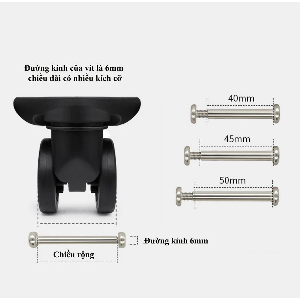 Bánh xe đôi dùng cho vali có kèm trục vít dễ dàng thay thế chất lượng cao