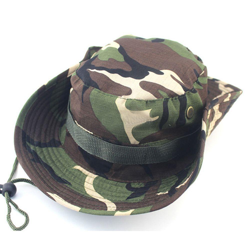 Mxgoods Mũ Bucket Vành Rộng Kiểu Quân Đội Cá Tính