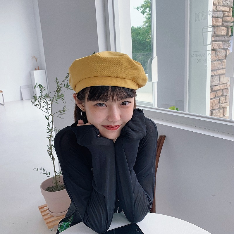 Nón Beret Màu Sắc Retro Phong Cách Nhật Bản Cho Nữ