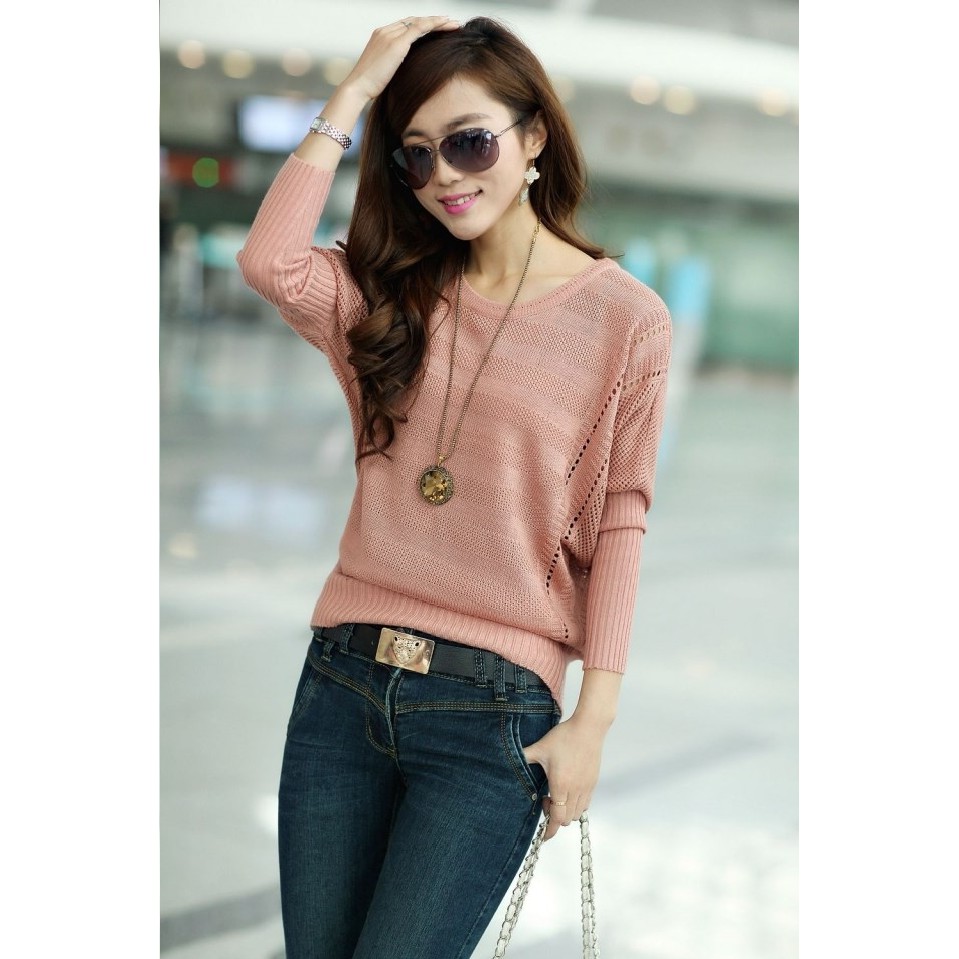 Áo len nữ phong cách Hàn Quốc kiểu cánh dơi
