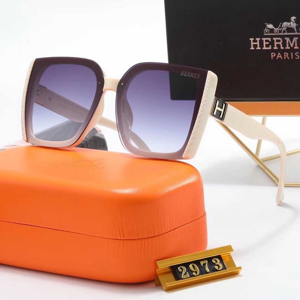 Kính Mát Vuông Hermes Chống Tia uv400 Phong Cách Cổ Điển Thời Trang Cho Nam Và Nữ