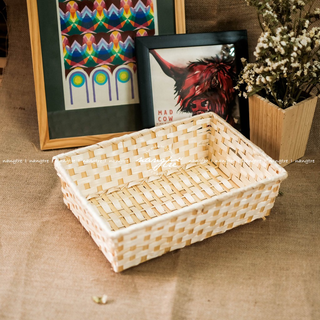 Khay tre đan gói quà, Khay tre chữ nhật