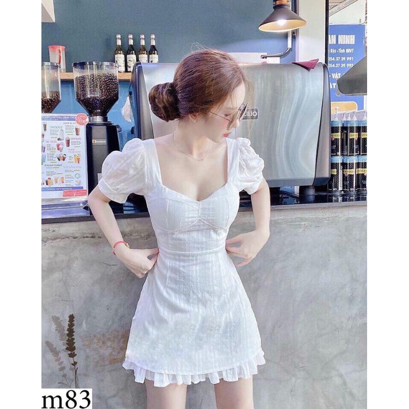 Đầm body tay ngắn bèo đuôi cá dễ thương