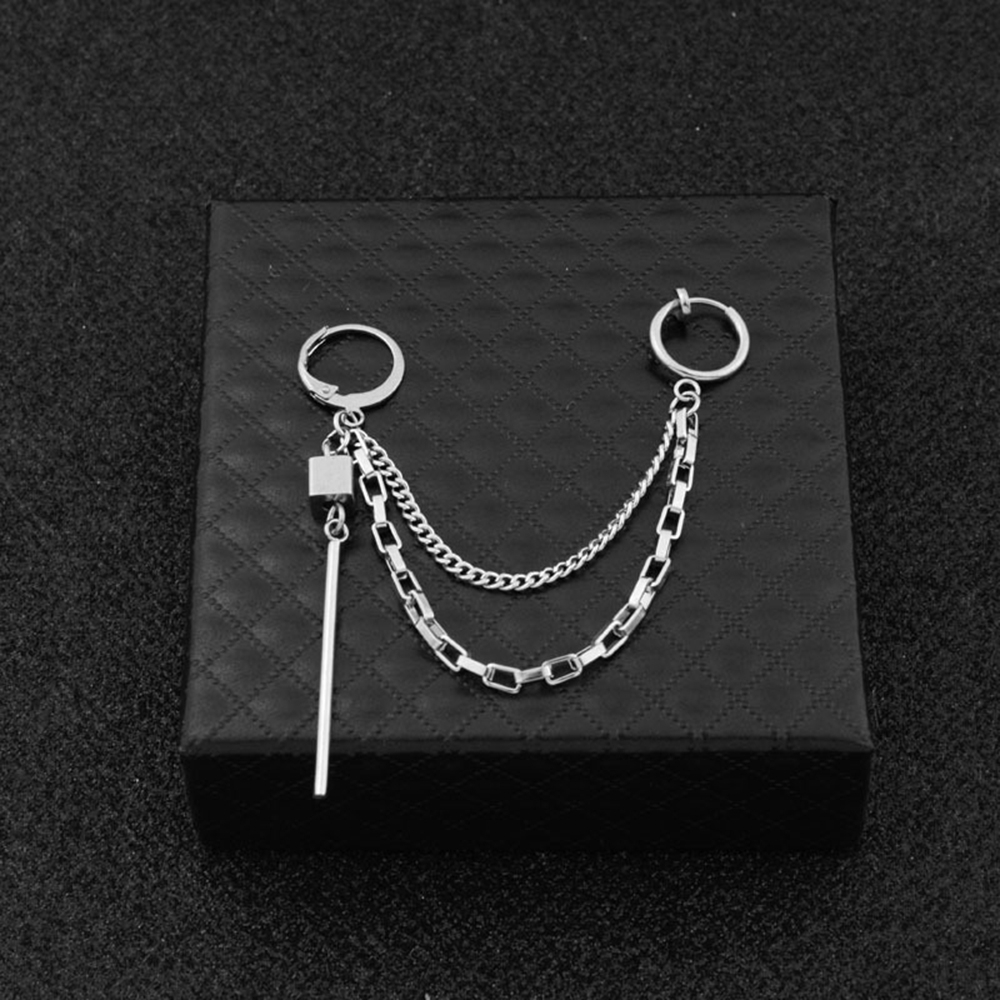 1 Khuyên Tai Dây Móc Cá Tính Bằng Thép Không Gỉ