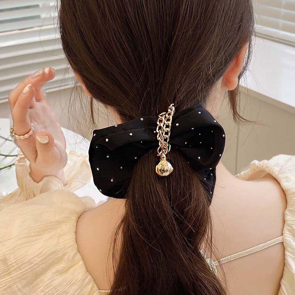 IVORY Dây Buộc Tóc Vải Lụa Satin Cỡ Lớn Thiết Kế Đơn Giản Ngọt Ngào Cho Nữ