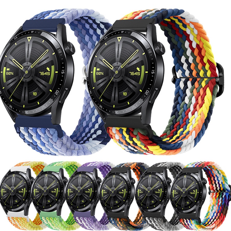 Dây Đeo Bằng Nylon Co Giãn Có Thể Điều Chỉnh Cho Đồng Hồ Thông Minh Huawei GT3 42mm 46mm Samsung Galaxy Watch 4 3 band