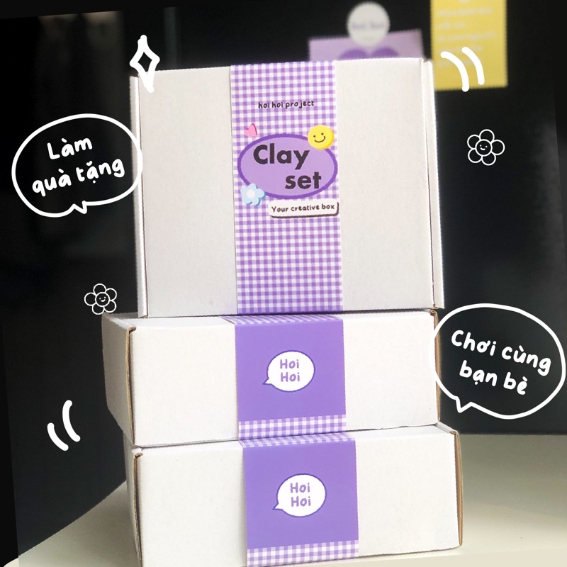Set đất nặn tự khô đầy đủ dụng cụ | Clay set | Hoi hoi project