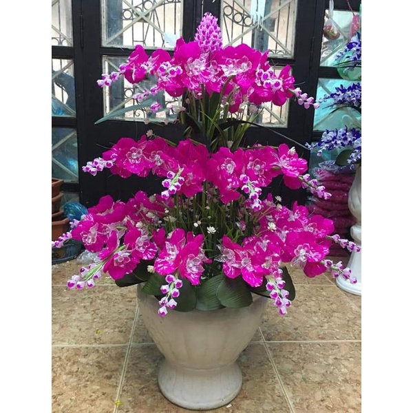 Set nguyên liệu làm bình hoa lan pha lê 31cành x 6 bông, 7 nụ (không kèm bình)