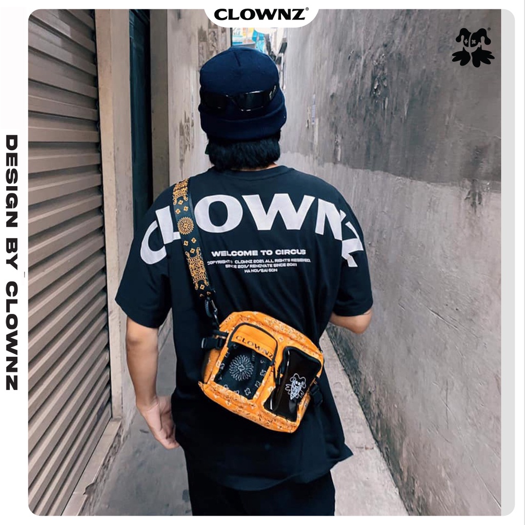 [FULLTAG CHÍNH HÃNG] Áo thun tay lỡ unisex ClownZ basic over shoulder màu đen form rộng, chất cotton