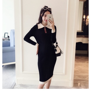 ĐẦM BẦU LEN BODY CÓ CỔ DR2456