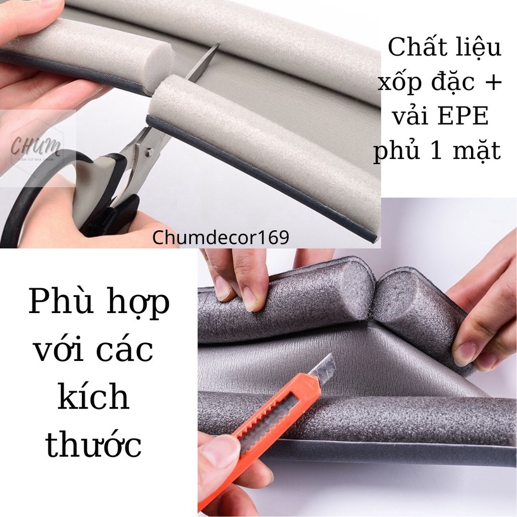 Thanh xốp chặn cửa đa năng chống gió, bụi, côn trùng.. tiện lợi F3