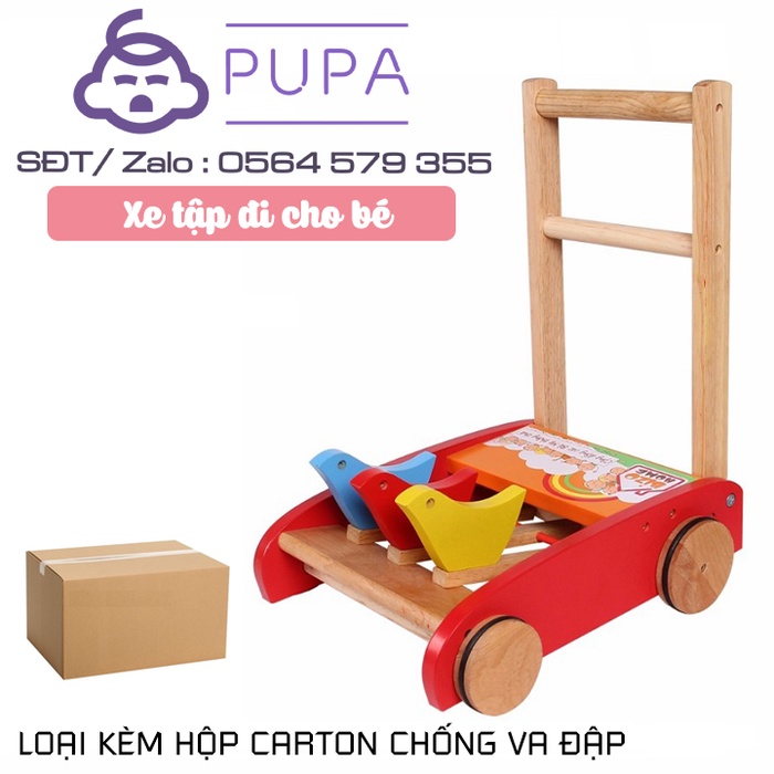 Xe Tập Đi Bằng Gỗ 3 Con Gà Cao Cấp Cho Bé Yêu