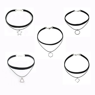 Bộ set 5 choker 2 tầng hình khối