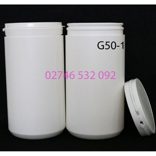 Hủ Nhựa Trắng Đục Nắp Galenti - G50 - 1 - Đựng Từ 700g Đến 900g Bột Mịn