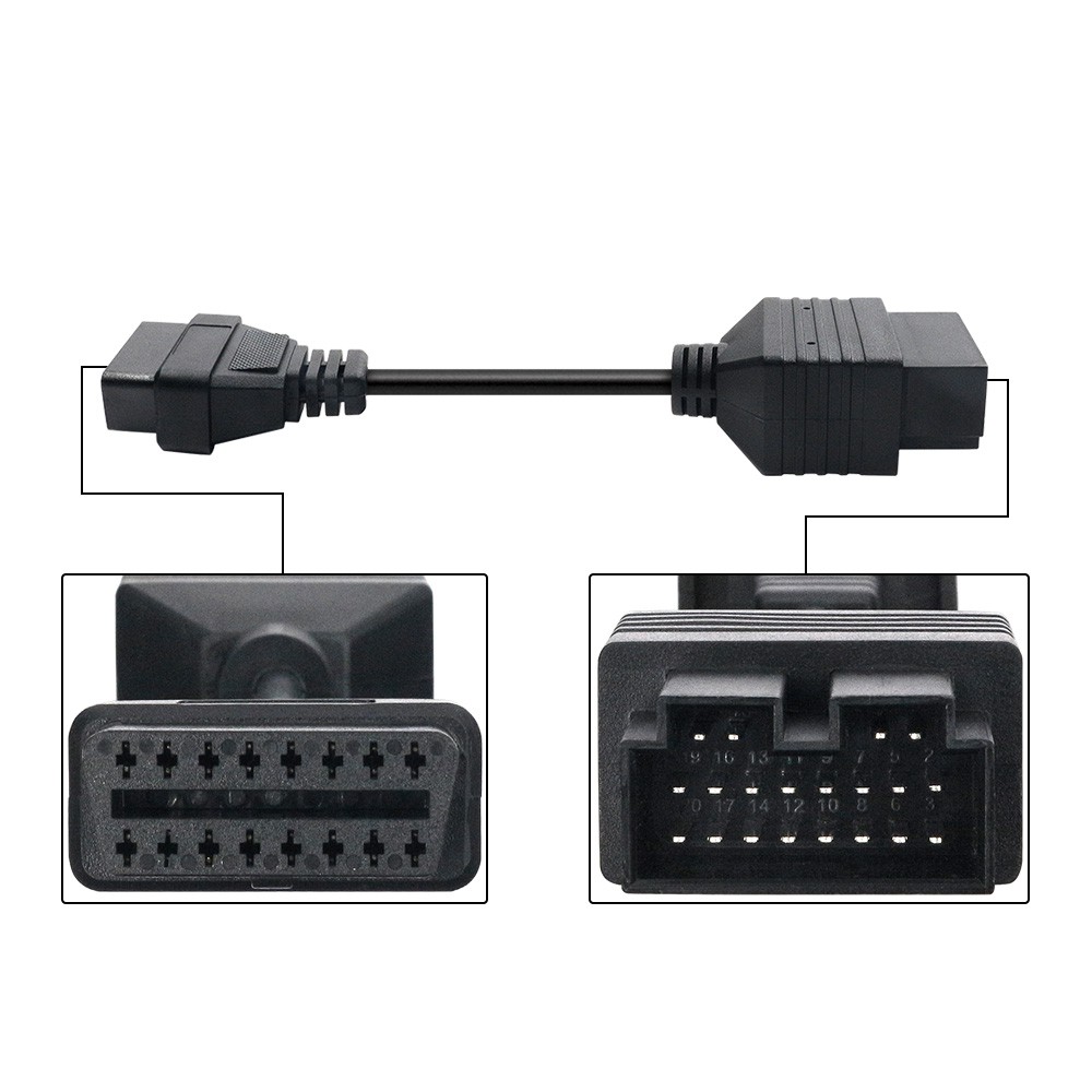 Dây Cáp Kết Nối Máy Chẩn Đoán Lỗi Elm327 OBD 2 Cho KIA 20 Pin Sang 16 Pin OBD2