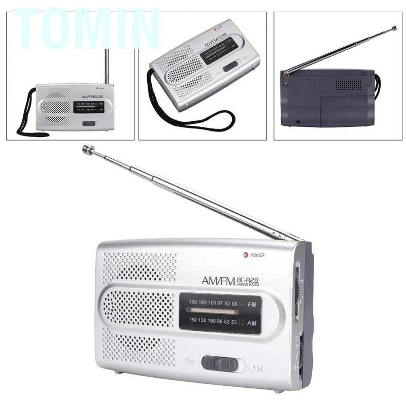 Tomin FM radio Portable Multi-Functional Mini Pocket AM/FM Radio Speaker Receiver Telescopic Antenna