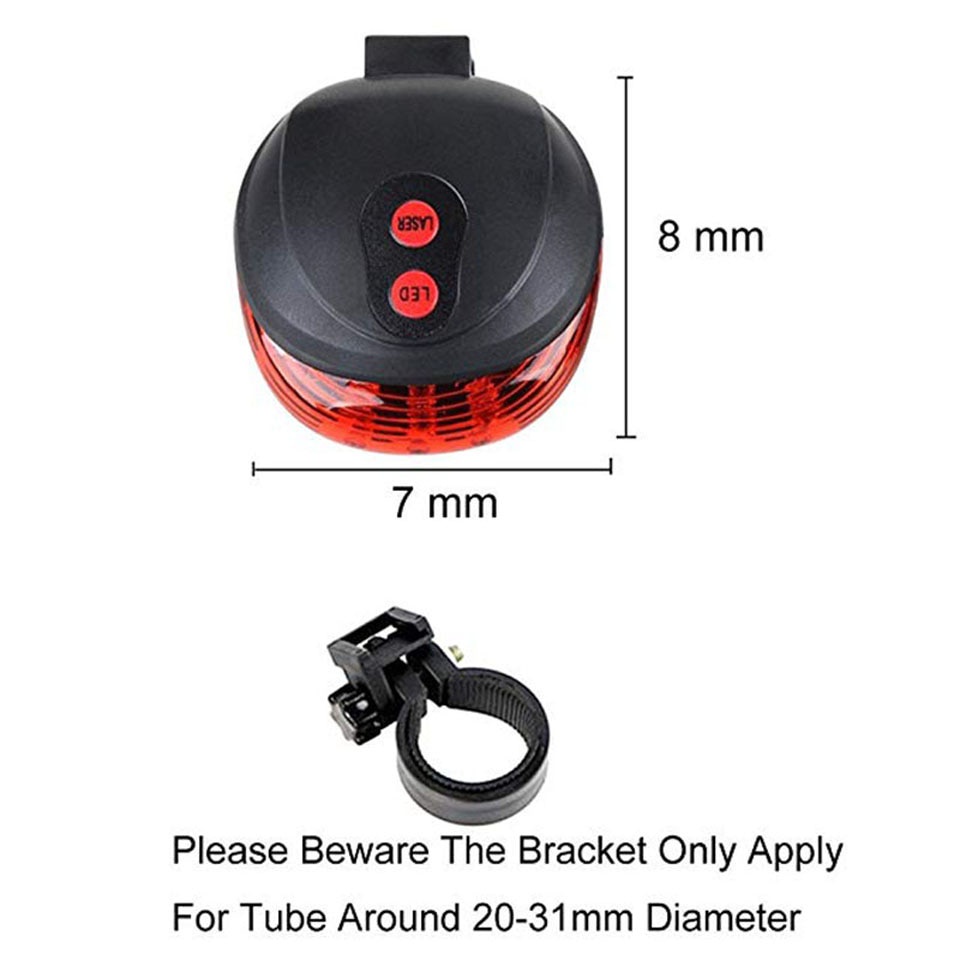 Đèn LED laser Cảnh Báo An Toàn Phía Sau Xe Đạp Chất Lượng Cao