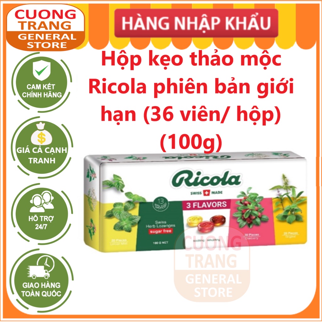 Hộp kẹo thảo mộc Ricola phiên bản giới hạn 100g