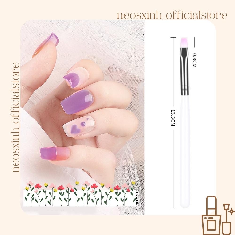 Cọ Vẽ Sơn Móng Tay Màu Trắng Hồng- Neosxinh Nails