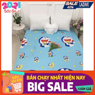 Ga bọc giường bo chun cotton poly họa tiết 1m5