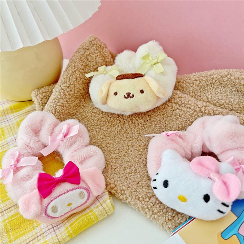 Dây Buộc Tóc Phối Lông Xù Đáng Yêu Dành Cho Bé Gái