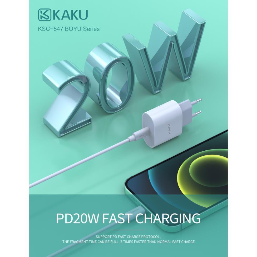 Bộ sạc nhanh PD 20W ⭐ FREE SHIP ⭐ chính hãng KAKU Mã KSC - 547