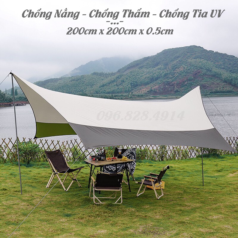 Tấm Tăng Dã Ngoại  - Tăng Che Lều Cắm Trại Du Lịch Hình Lục Giác Chống Nắng Chống Thấm Chống Tia UV - Bạt Che Lều | BigBuy360 - bigbuy360.vn