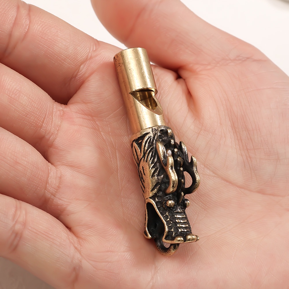 Còi Sinh Tồn Mini Bằng Đồng Thau Phong Cách Retro Thời Trang