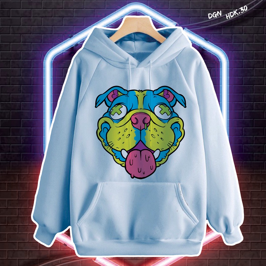 Hoodie xanh mặt bé chó dễ thương HDK.30