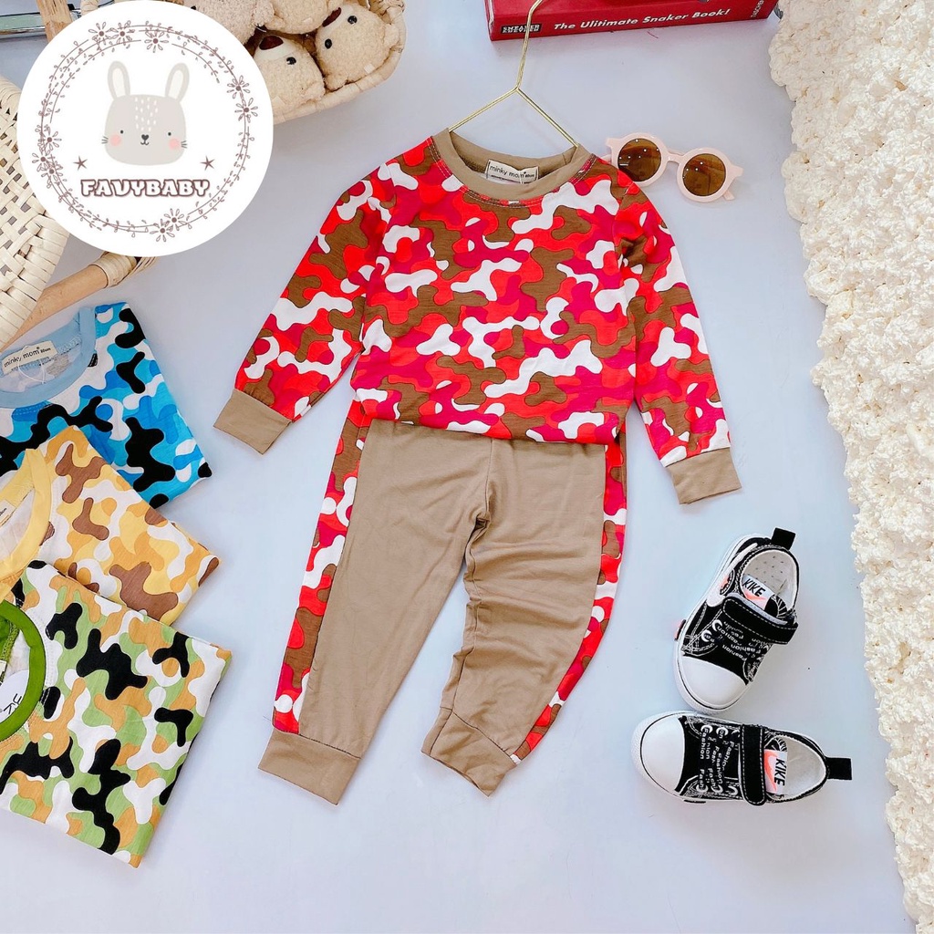 Bộ Dài Tay MINKY MOM Chính Hãng Bé Trai Bé Gái Thun Lạnh Màu Rằn Ri Độc Đáo Trẻ Em 0 1 2 3 4 5 Tuổi - Favybaby