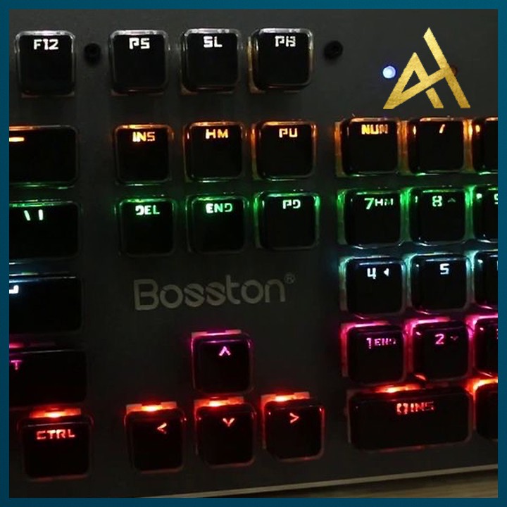 Bàn Phím Máy Vi Tính Laptop Chơi Game BOSSTON MK921 Đèn LED 7 Màu  - Bàn phím Cơ Keyboard Gaming Có Dây