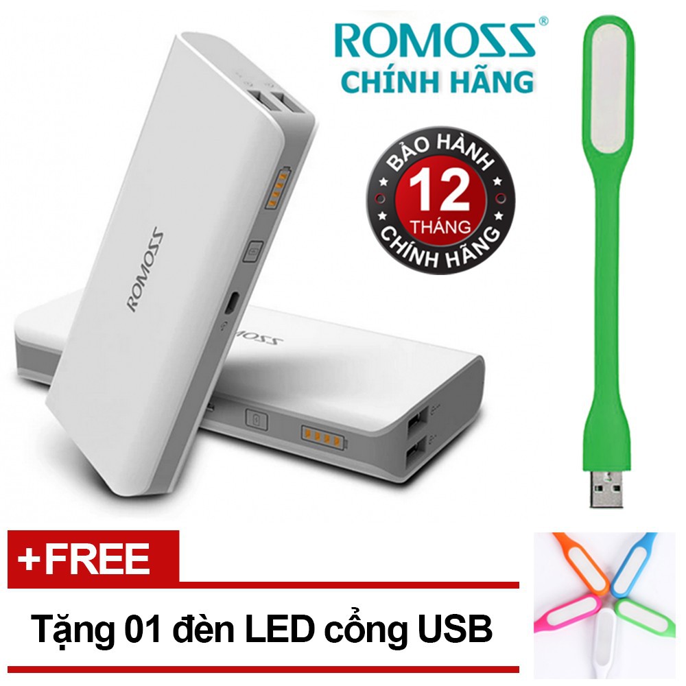 Pin sạc dự phòng Romoss Solo 5 10000mAh - Chính hãng tặng đèn LED