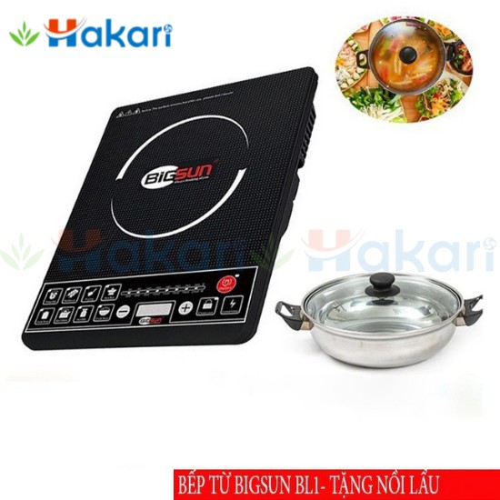 Bếp điện từ 2000W bếp từ Bigsun BI-1 tặng kèm nồi lẩu inox