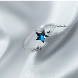 Nhẫn bạc Blue Star Nhẫn bạc Tiệm bạc 21Centimeters