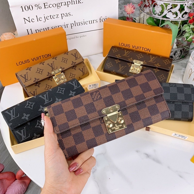 [SALE SỐC] Ví cầm tay khoá vuông size 20cm ful box