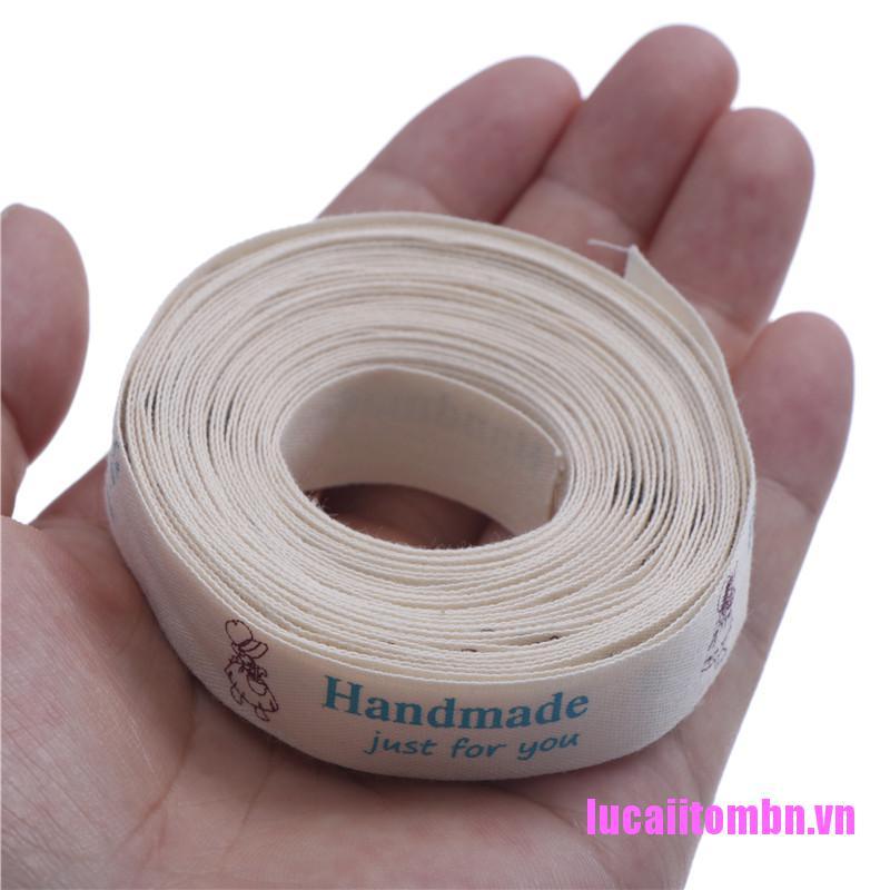 Cuộn Dây Ruy Băng Vải Lanh Cotton 25mm Dài 5 Yard