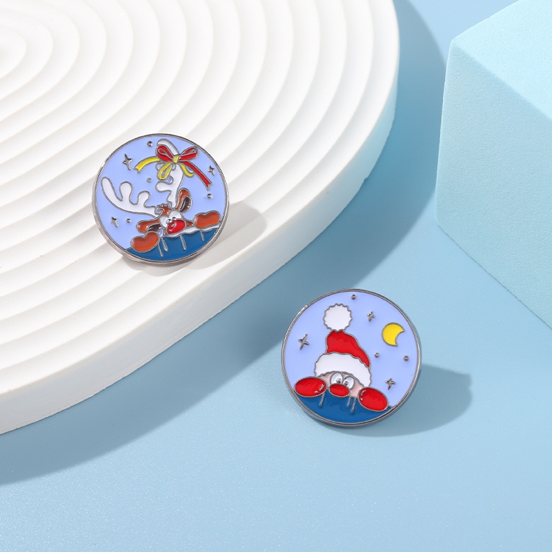 Ghim cài áo QIHE JEWELRY họa tiết Giáng sinh dễ thương