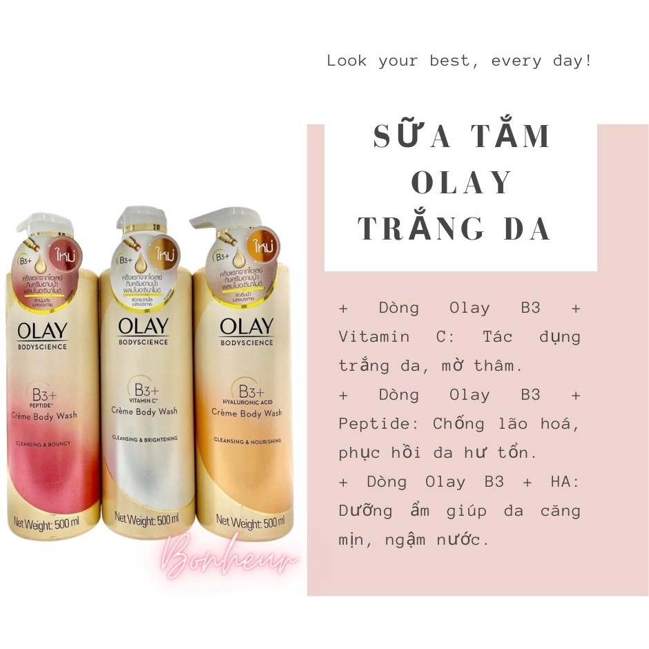 Sữa tắm Olay ThaiLand làm trắng cấp ẩm hiệu quả 500ML